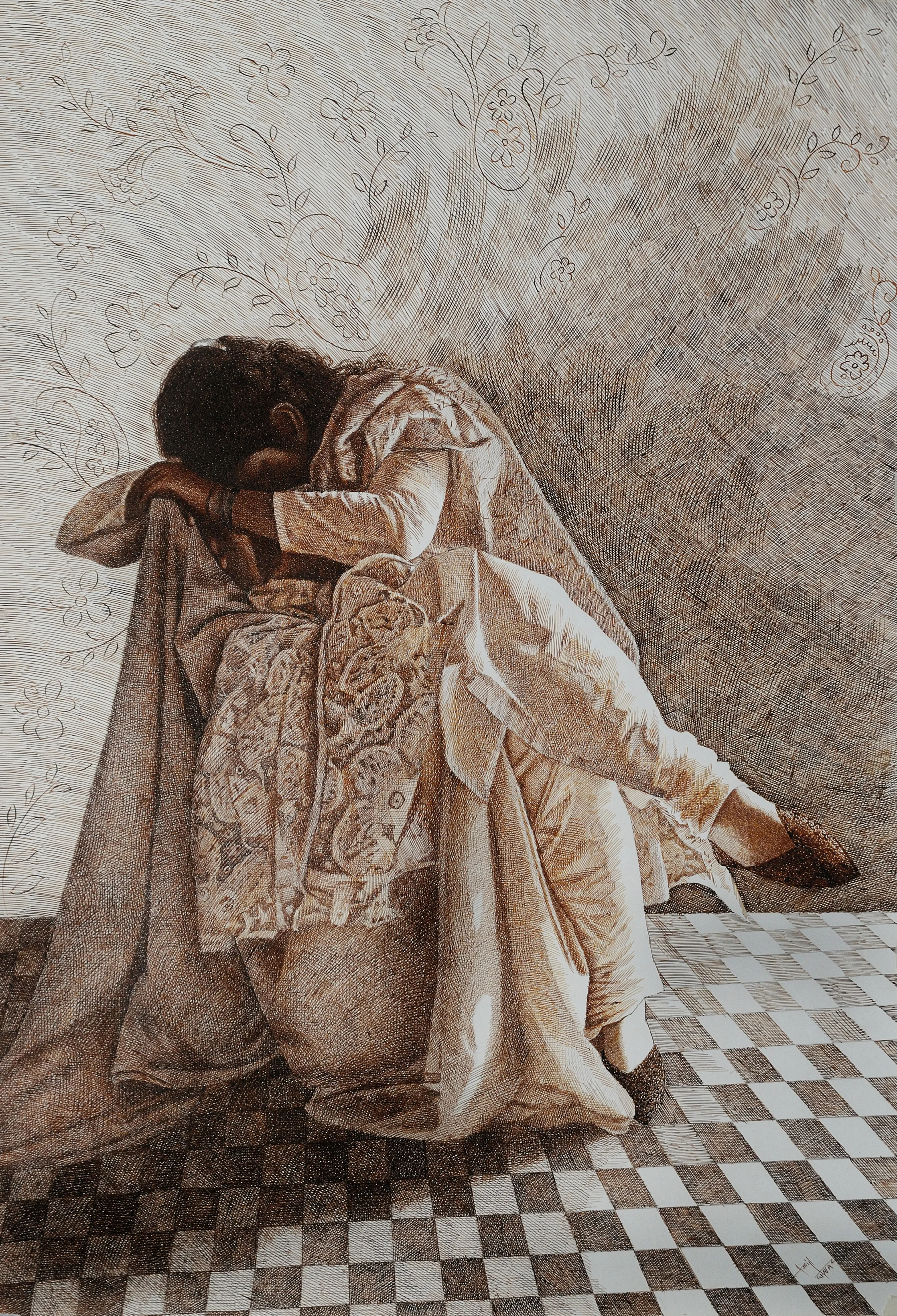 Regular pen and ink artwork by Asif Ghayaz